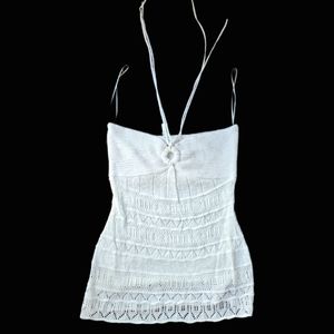 NWT WHBM lined crochet top